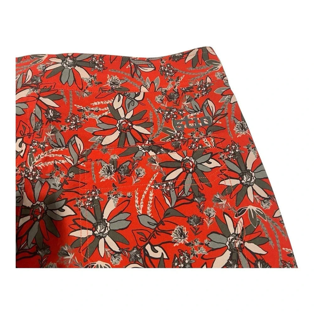 Stio Men's‎ 32 Board Shorts Red Floral Print Lightweight Activewear 16
